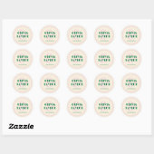 Sticker Rond Invitation de mariage rayée rétro moderne (Feuille)