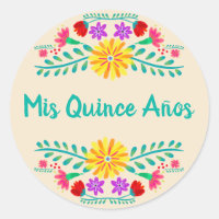 Invitation de Mis Quince Anos Mexican Floral Party