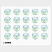 Sticker Rond Invitation du Bat mitzvah Ocean Sea Life (Feuille)