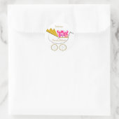 Sticker Rond Invitation Girl_Carriage, Bienvenue (Sac)