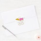 Sticker Rond Invitation Girl_Carriage, Bienvenue (Enveloppe)
