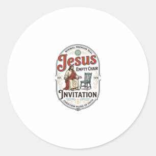 Sticker Rond Invitation Jésus Chaise Vide Invitation Jésus Chai