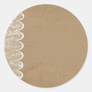 Sticker Rond Invitation personnalisé Burlap et Twine
