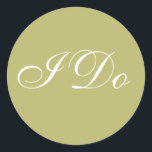 Sticker Rond Invitation Personnalisé Olive Green I Do Vows Mari<br><div class="desc">Personnalisé Invitation Olive Green I Do Mariage Vows Enveloppe Stickers Couleur Matched Olive Green Mariage Olive Green and White Invitation Enveloppe Stickers - Ceux qui sont engagés essaient souvent de découvrir : quel design timbre pour mariage fera vraiment ressortir mes invitations ? Ces Stickers Mariage Olive Green et White Envelope...</div>