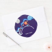Sticker Rond Invitation pour les 2 ans Two the Moon Thème Espac (Enveloppe)