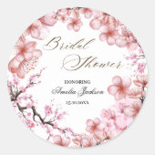 Sticker Rond Invitation pour une fête de mariage Cherry Blossom (Devant)