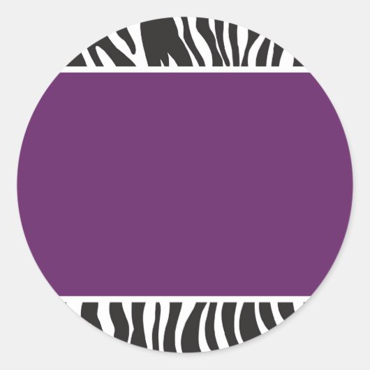 Sticker Rond Invitation Zebra violet (Devant)