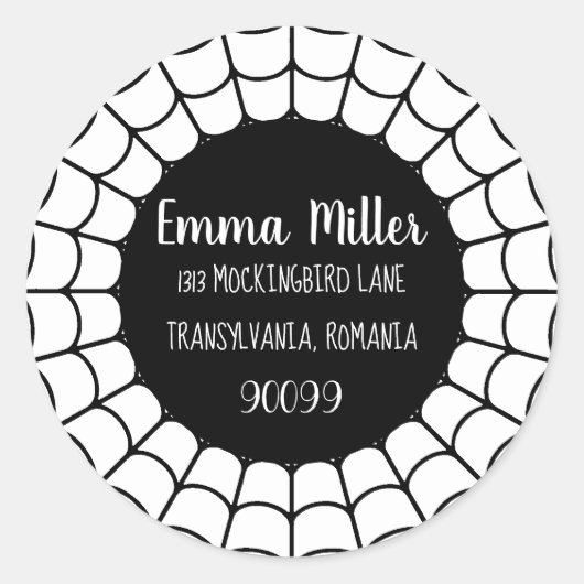 Sticker Rond Invitations de Spider Web Party (Devant)