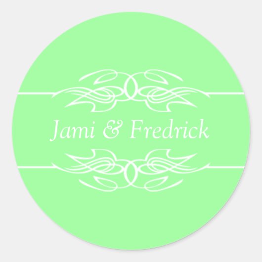 Sticker Rond Invitations personnalisables Mint Green (Devant)