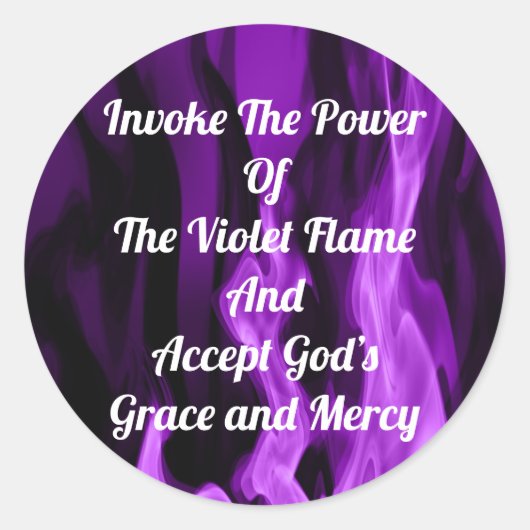 Sticker Rond Invoquer La flamme Violette (Devant)