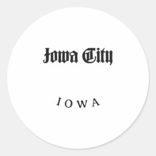 Sticker Rond Iowa City Iowa Police noire