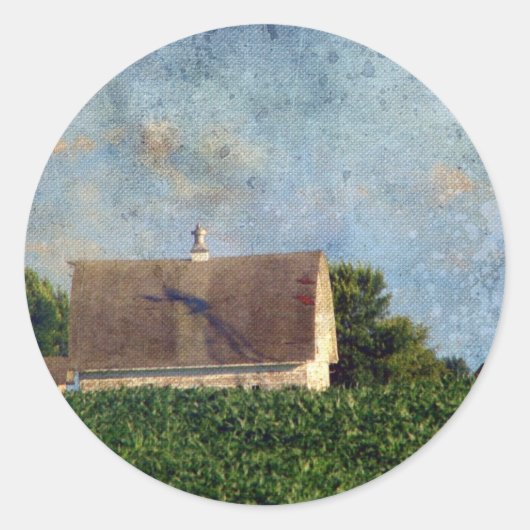 Sticker Rond Iowa Grange rurale 4 (Devant)