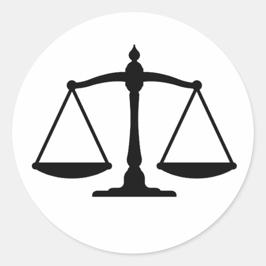 Sticker Rond Ipsa Loquitur Scales du droit de la justice (Devant)
