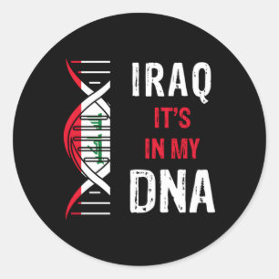 Sticker Rond Irak C'Est Dans Mon Adn Fière Irak Drapeau Irakien