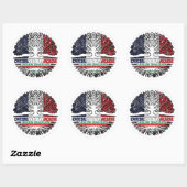 Sticker Rond Irak : drapeau français de l'arbre (Feuille)