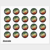 Sticker Rond Iran Drapeau Avec Lion Et Couronne (Feuille)