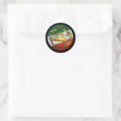 Sticker Rond Iran Drapeau Avec Lion Et Couronne (Sac)