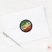 Sticker Rond Iran Drapeau Avec Lion Et Couronne (Enveloppe)