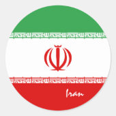 Sticker Rond Iran et les patriotes du drapeau iranien, vacances (Devant)