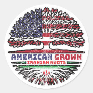Sticker Rond Iran Iran Iran États-Unis États-Unis États-Unis Ar