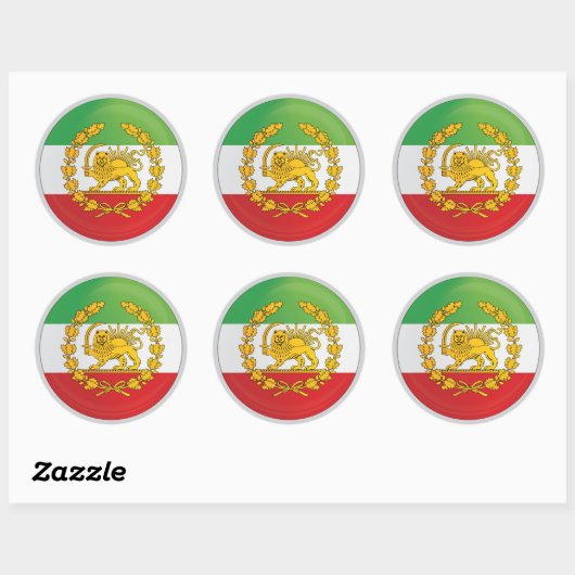 Sticker Rond Iran Royaume des Lions Perse Pahlevi (Feuille)