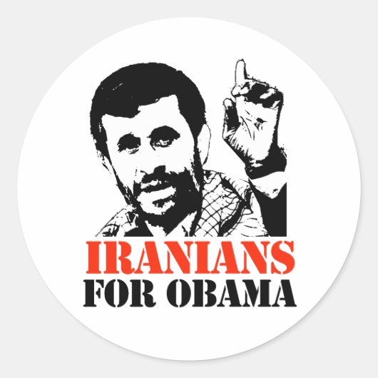 STICKER ROND IRANIENS POUR OBAMA (Devant)