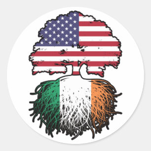 Sticker Rond Ireland Irish American USA United States America