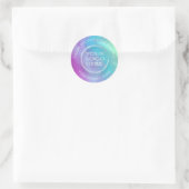 Sticker Rond Iridescendance arc-en-ciel holographique votre log (Sac)