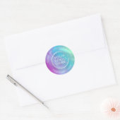 Sticker Rond Iridescendance arc-en-ciel holographique votre log (Enveloppe)