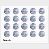 Sticker Rond Iridescente Arc Arc En Huile Fancy Monogramme Merc (Feuille)