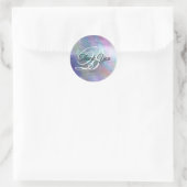 Sticker Rond Iridescente Arc Arc En Huile Fancy Monogramme Merc (Sac)