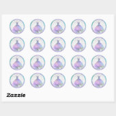 Sticker Rond Iridescente Diamond Sparkle Glam Quinceañera (Feuille)