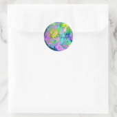 Sticker Rond Iridescente esthétique Roses précoces Soyez heureu (Sac)