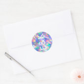 Sticker Rond Iridescente Ultra Moderne Mariage Monogramme (Enveloppe)