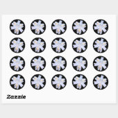 Sticker Rond Iris blanc (Feuille)