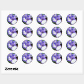 Sticker Rond Iris ~ Bleu et Blanc (Feuille)