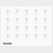 Sticker Rond Iris Élégant Fleurs Mariage Shower (Feuille)