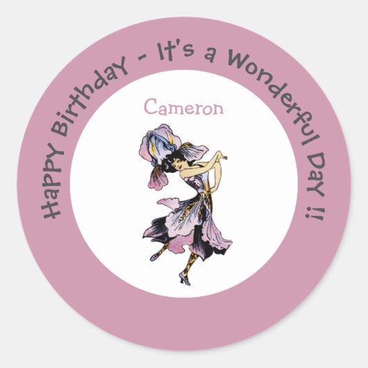 Sticker Rond Iris - Fleur de Lis Fourniture de Fleurs Whimsical (Devant)