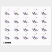Sticker Rond Iris flowers Anniversaire merci (Feuille)