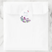 Sticker Rond Iris flowers Anniversaire merci (Sac)