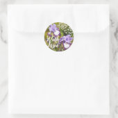 Sticker Rond Iris Irises Fleur Violet Fleur Florale Lavande Amo (Sac)