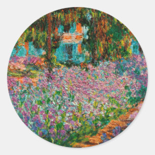 Sticker Rond Iris Jardin Monet Giverny fleurs