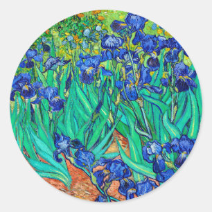 Sticker Rond Irises (1889) Art botanique Vincent Van Gogh
