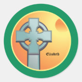 Sticker Rond Irish Blessings Cross Personnalisé (Devant)
