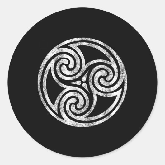 Sticker Rond Irish Celtic Knot Newgrange Irlande Spiral Triskel (Devant)