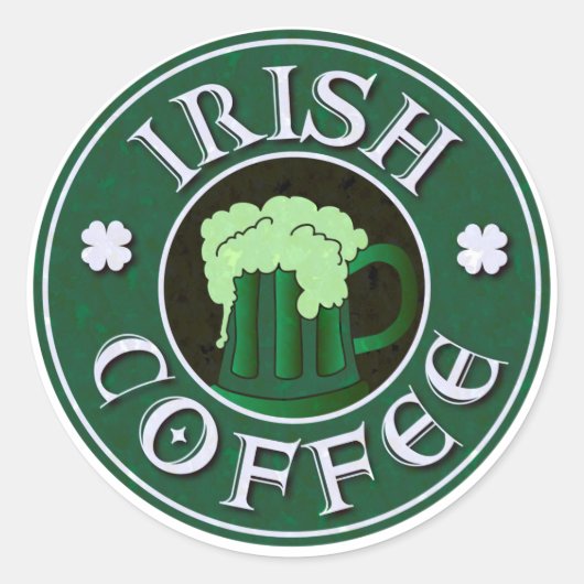 Sticker Rond Irish Coffee Parody (Devant)