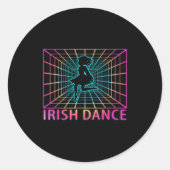 Sticker Rond Irish Dance Retro Dancer Gift  (Devant)
