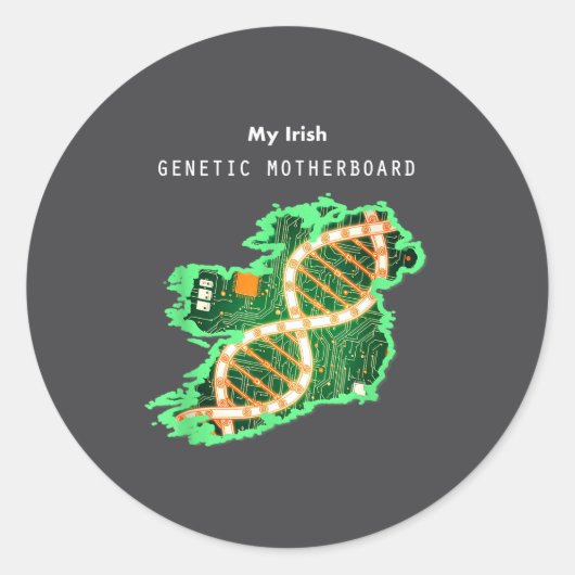 Sticker Rond Irish Dna Ireland Motherboard  (Devant)