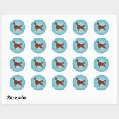 Sticker Rond Irish Setter Joyeux Design d'anniversaire (Feuille)