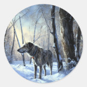 Sticker Rond Irish Wolfhop Laisser neiger Noël (Devant)